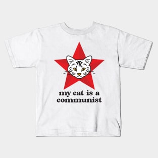 White Cat My Cat Is A Communist Kids T-Shirt